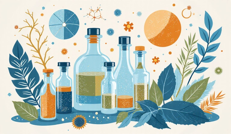 Abstract representation of scientific research or molecules, stylized and non-medical