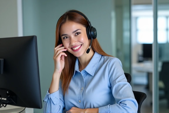 ทีมงานบริการลูกค้าของ Bangkok Tech Solutions กำลังตอบคำถามทางโทรศัพท์